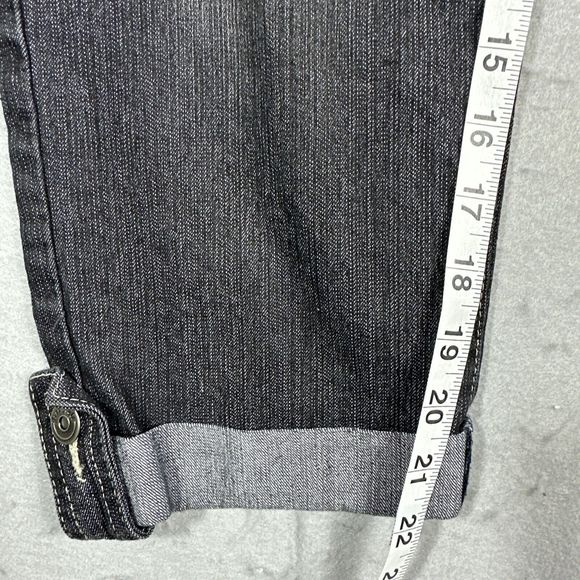 Freestyle Revolution Cuffed Hem Capri Jeans Womens Black Size 11 Stretch - Picture 6 of 9
